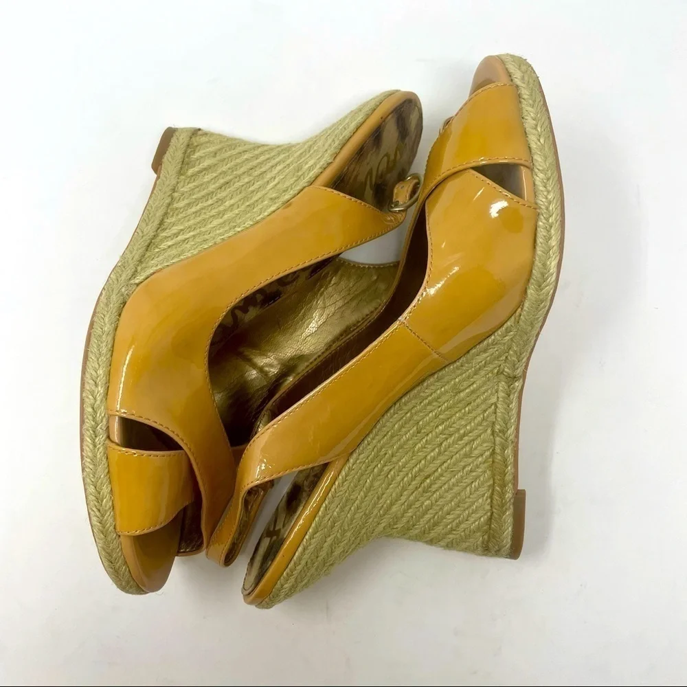 Sam Edelman Women's Leather Espadrille Sandals Sling Back | Wedge Heels
